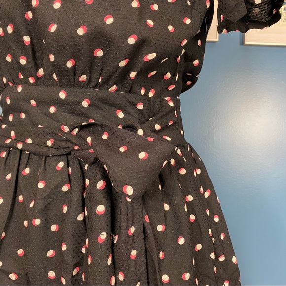 NWT Vero Moda Black Polka Dot Bow Tie Top XS - Picture 10 of 16